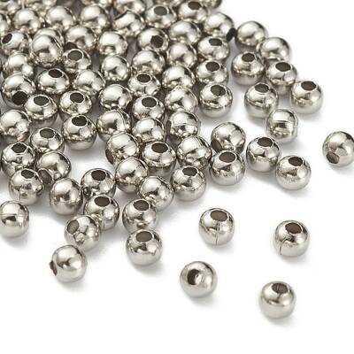 Tarnish Resistant 304 Stainless Steel Hollow Round Seamed Beads