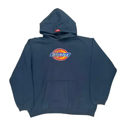 Dickies Graphic Hoodie - Large Blue Cotton Blend