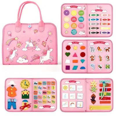 Busy Board Sensory book toy for kids: Christmas Gift Airplane and Car Travel Educational Gift Toddler sensory kit