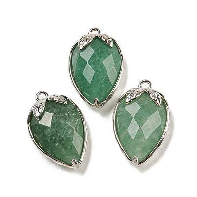 Natural Green Aventurine Faceted Pendants