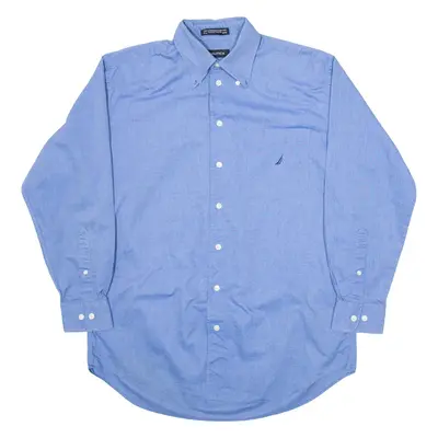 NAUTICA Mens Plain Shirt Blue Long Sleeve M