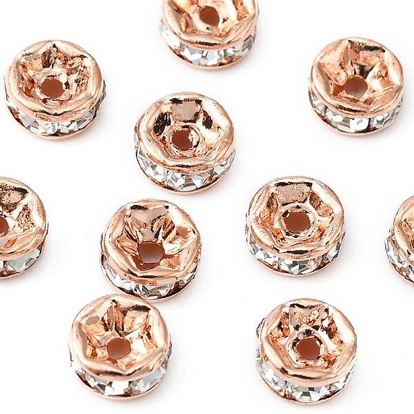 Brass Rhinestone Spacer Beads
