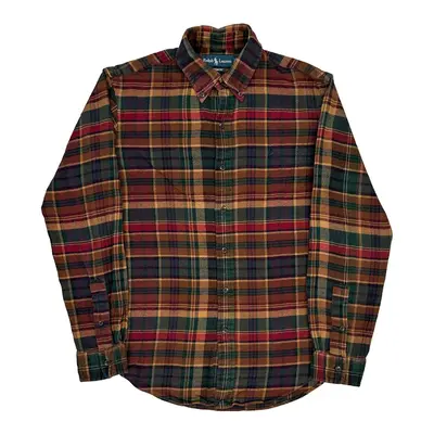 Ralph Lauren Checked Flannel Shirt - Medium Multicoloured Cotton