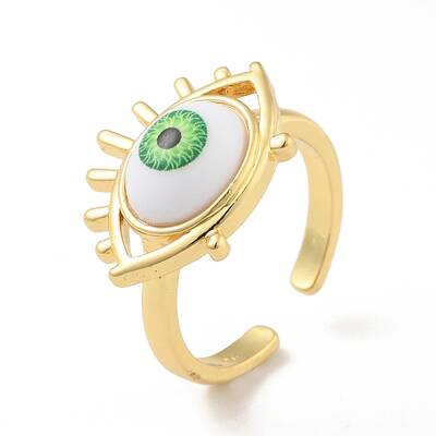 Acrylic Horse Eye Open Cuff Ring