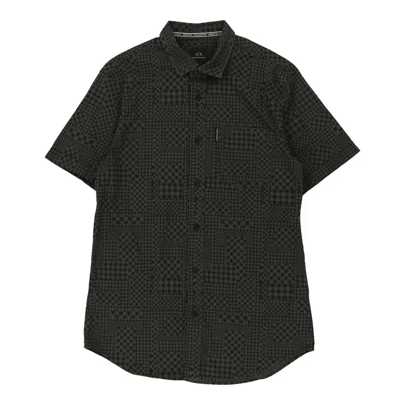 Armani Exchange Slim Short Sleeve Shirt - Small Khaki Cotton