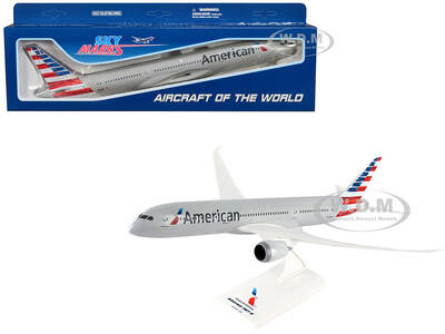 Boeing 787-9 Commercial Aircraft American Airlines (N820AL) Gray with Blue and Red Tail (Snap-Fit) 1/200 Plastic Model by S...