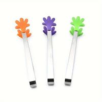 Stainless Steel Food Tongs, 1 Count Cute Mini Food Tongs, Multifunctional Barbecue Utensils for Home Kitchen Party Picnic
