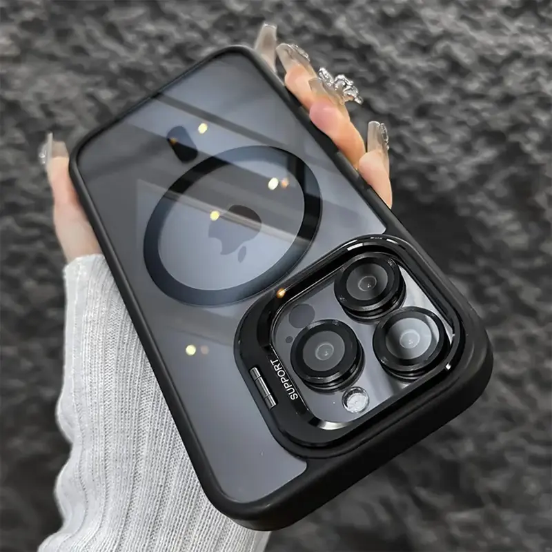 Magnetic Case For iPhone 17 Pro Max 16 15 14 13 12 11 +Camera Lens Protector & Built-in Metal Camera Ring Stand,Compatible wi...