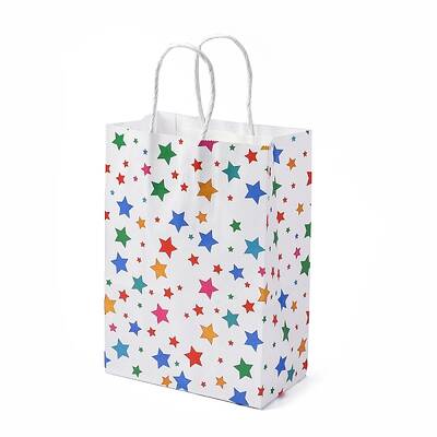 Star Print Paper Packing Tote Bags