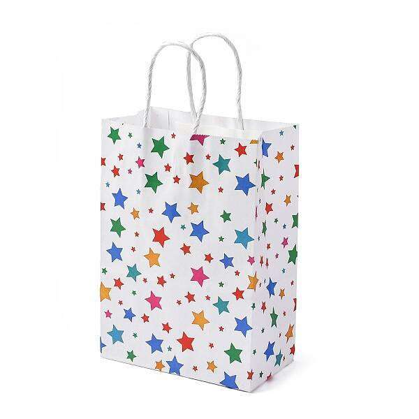 Star Print Paper Packing Tote Bags