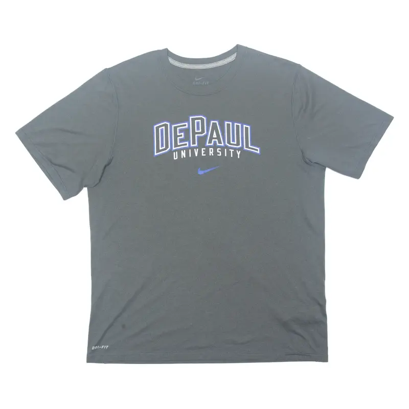 NIKE Depaul University Mens T-Shirt Grey USA L