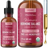 Hormone Balance Liquid Drops | Menopause, Hot Flash, & PMS Relief Menstrual Herbal Support Tincture Dietary Supplement