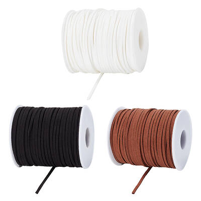 3 Rolls 3 Colors Faux Suede Cord