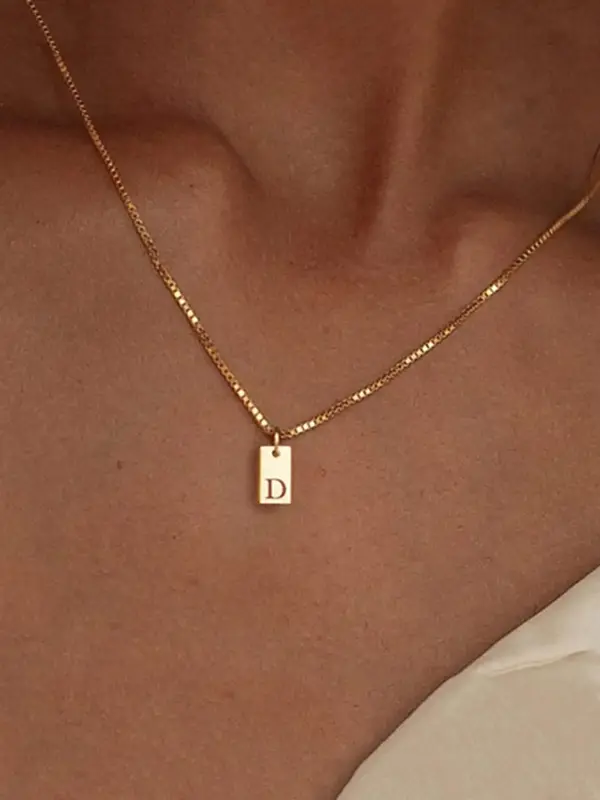 Fashion Alphabet Detail Pendant Necklace for Women & Girls, Fashion Jewelry for Party, Daily Clothing Decor, Trendy All-match...