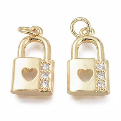Brass Micro Pave Clear Cubic Zirconia Pendants