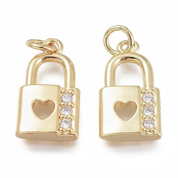 Brass Micro Pave Clear Cubic Zirconia Pendants