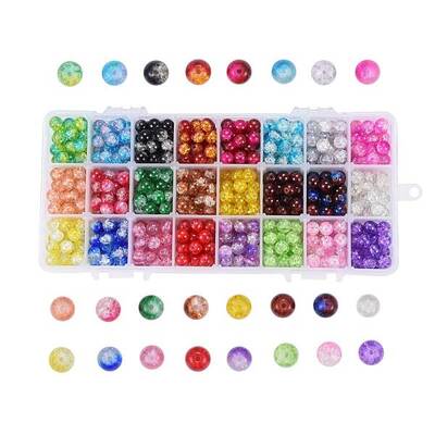 Baking Painted Crackle Glass Beads