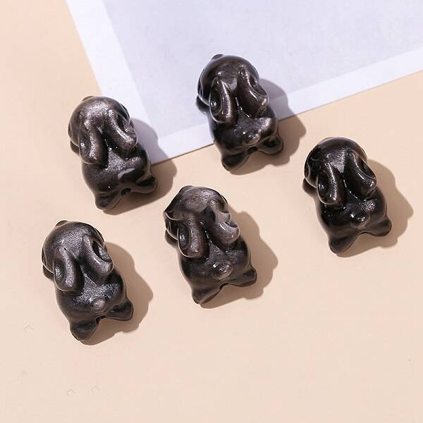 Natural Sliver Obsidian Carved Healing Figurines