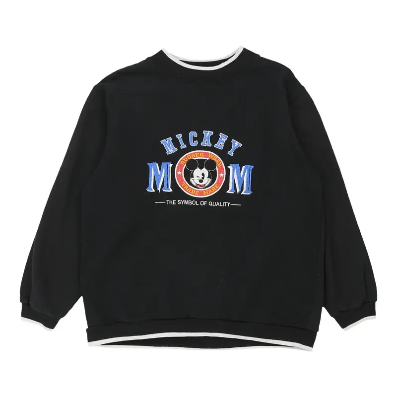 Mickey Mom Mickey & Co. Graphic Sweatshirt - Medium Black Cotton Blend