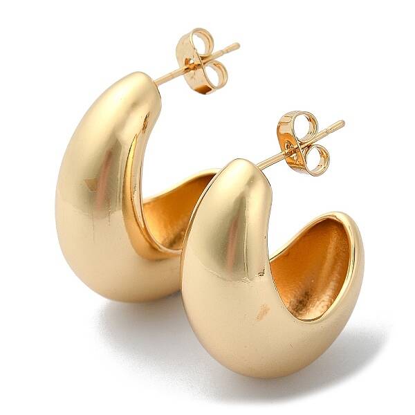 Teardrop Brass Stud Earrings