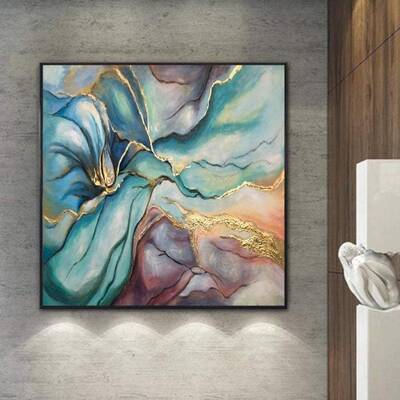 Abstract Living Room Wall Art Large Abstract Original Painting Colorful Painting Gold Painting Oil Abstract Artwork Oil Canva...