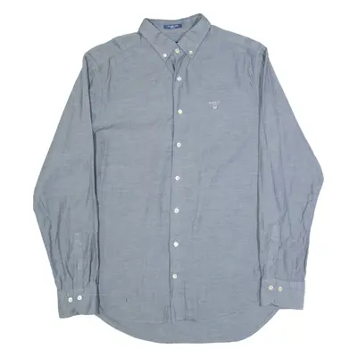 GANT Mens Plain Shirt Grey Long Sleeve M