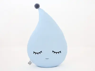 Light Blue Raindrop Pillow