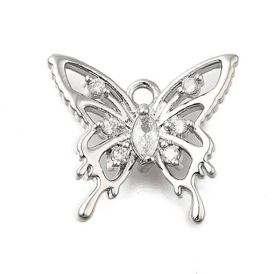 Brass Micro Pave Cubic Zirconia Charms