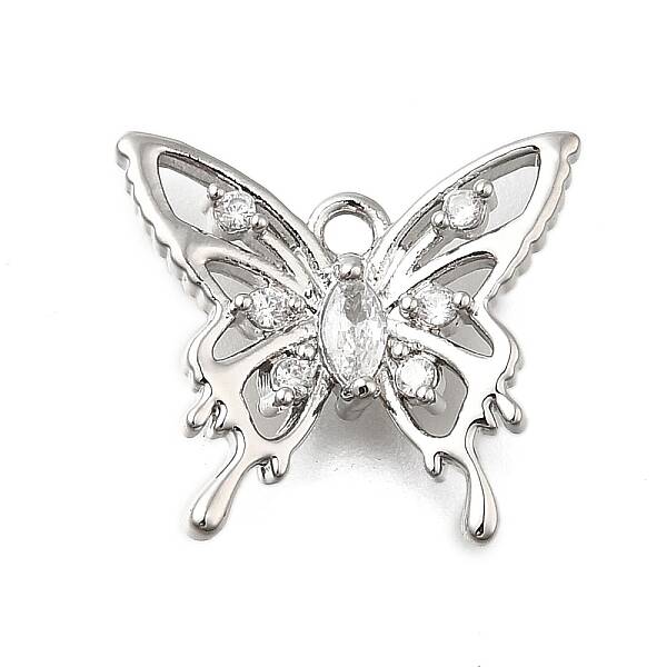 Brass Micro Pave Cubic Zirconia Charms