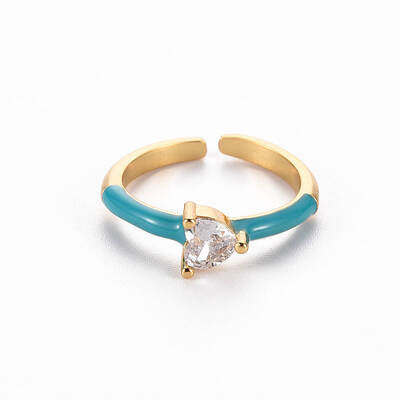 Brass Enamel Cuff Rings