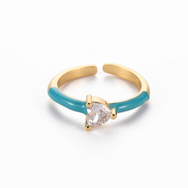 Brass Enamel Cuff Rings