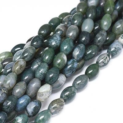 Natural Moss Agate Beads Strands