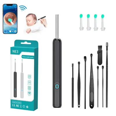 Ear Wax Removal, Ear Cleaner with Camera and Light, Ear Wax Removal Kit with HP Otoscope, Ear Cleaning Tool with 4 Ear Spoon ...