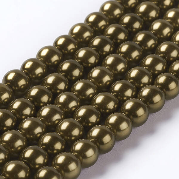 Eco-Friendly Dyed Glass Pearl Round Beads Strands