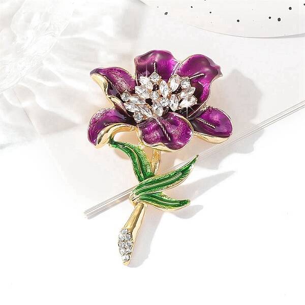 Lily Alloy Enamel Brooches