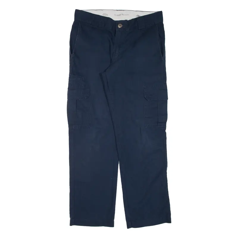 DICKIES Cargo Workwear Mens Trousers Blue Regular Straight W30 L30