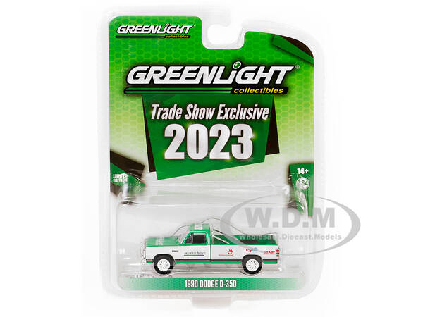 1990 Dodge D-350 Pickup Truck Green and White \