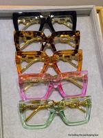 Trendy Non-prescription Frames Glasses, Stylish Eyeglass, Fashionable All-match Frames Glasses for Everyday Use, Modern Fashi...