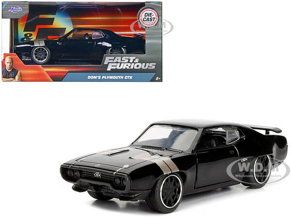 Doms Plymouth GTX Black with Silver Stripes Fast & Furious F8 \