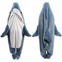 Wearable Shark Blanket Hoodie Onesie – Cozy Adult & Kid Design