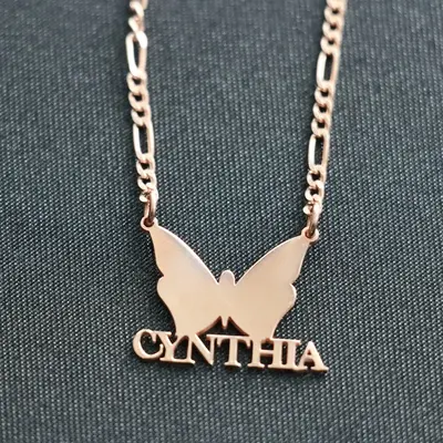 Personalized Butterfly Necklace , Dainty Butterfly Necklace , Animal Insect Necklace , Christmas Gift, Cute Necklace, Necklac...