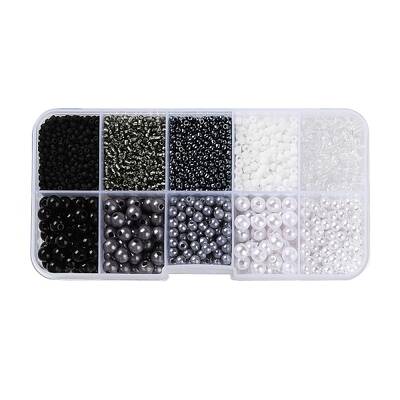 DIY 10 Grids ABS Plastic & Glass Seed Beads Jewelry Making Finding Beads Kits