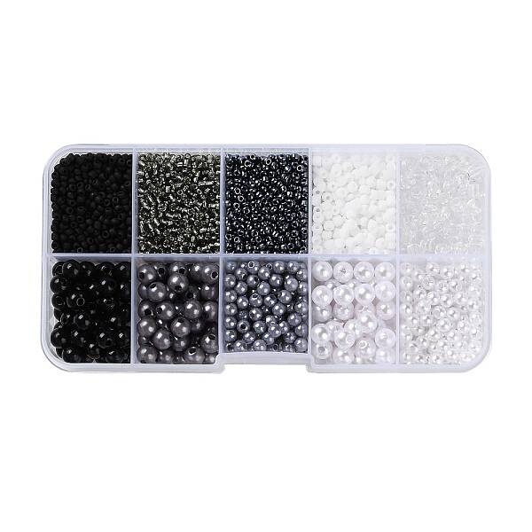DIY 10 Grids ABS Plastic & Glass Seed Beads Jewelry Making Finding Beads Kits