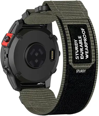 4Wrist Cinturino In Velcro Per Garmin 22 Mm - Grigio
