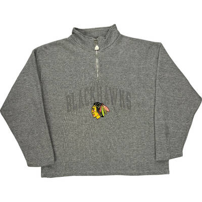 Pro Player Blackhawks Graphic Sweatshirt - Medium - Grey Cotton Blend