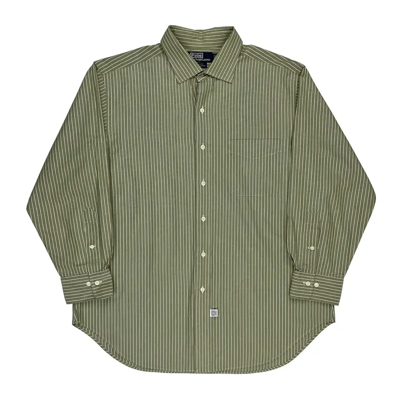 Polo By Ralph Lauren Striped Shirt - XL Green Cotton | Size: x-large