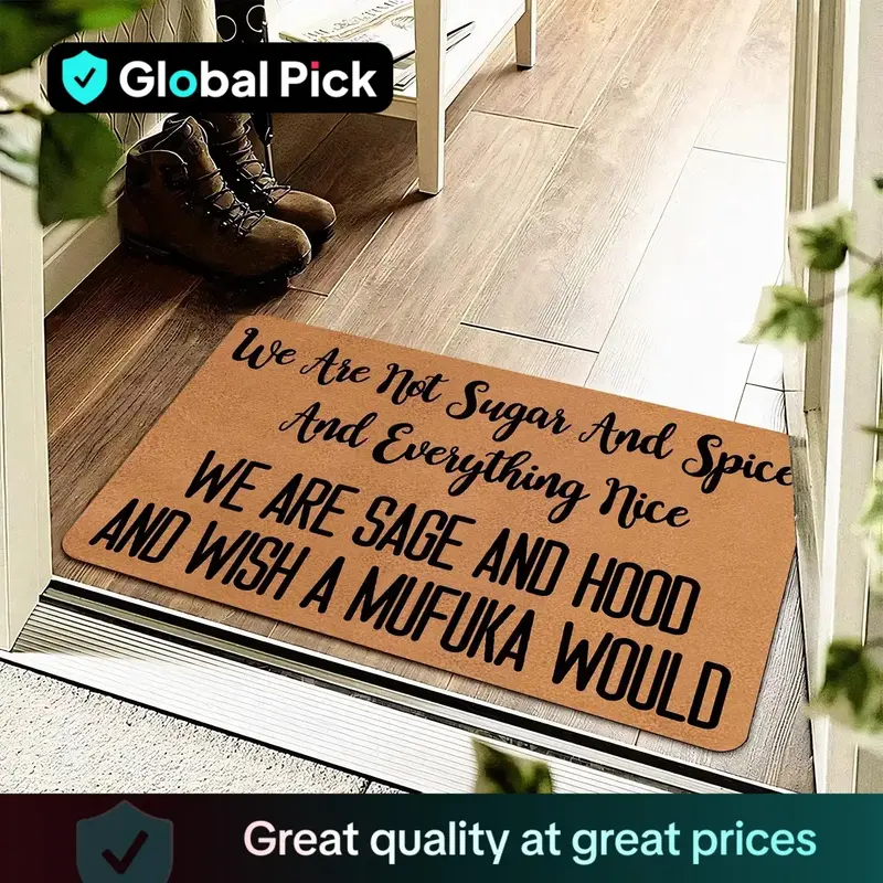 GLOBAL PICK Letter Pattern Door Mat, Non-slip Door Entrance Mat, Rectangle Home Decorative Door Mat for Living Room Bedroom K...