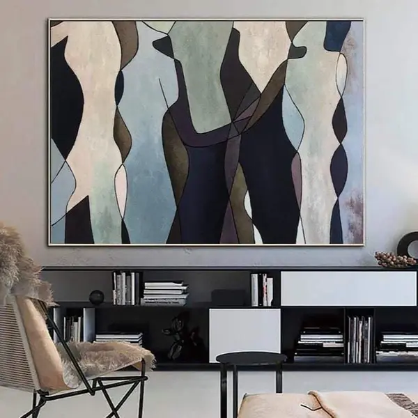 Large Human Painting Gold Leaf Artwork Extremely Unique Abstract Painting Large Contemporary Oil Painting Original Modern Pai...