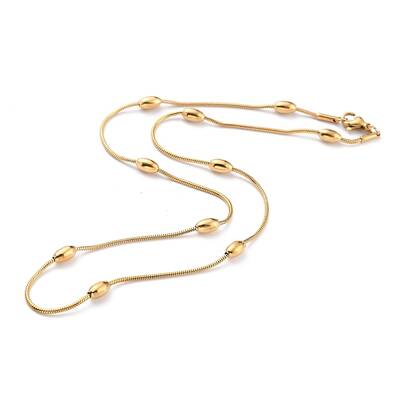 304 Stainless Steel Round Snake Chain Necklaces