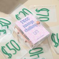 Mini Money Savings Challenge Binder with Cash Envelopes, Reusable Budget Planner for Cash Savings, $1000/500/350/150 Cash Env...